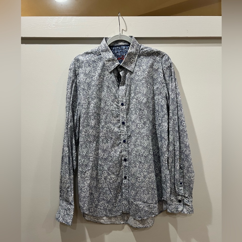 Robert Graham Black and White Floral Button Down